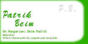 patrik beim business card